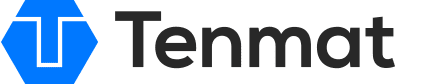 Tenmat logo with a blue hexagon and stylized T next to the word Tenmat in black letters.