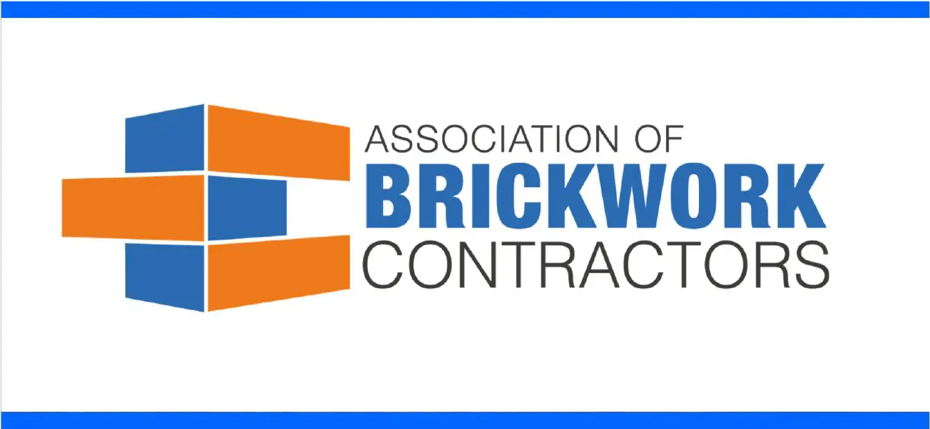 Logo for the Association of Brickwork Contractors with orange and blue brick graphic on a white background.