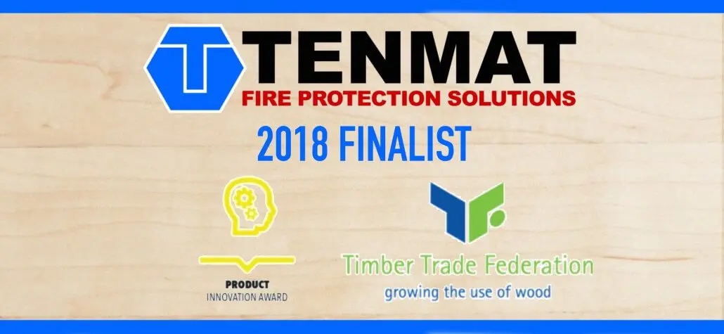 TENMAT Fire Protection Solutions 2018 Finalist, Timber Trade Federation Product Innovation Award logo.