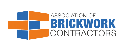 Logo with orange and blue brick blocks and the words Association of Brickwork Contractors.
