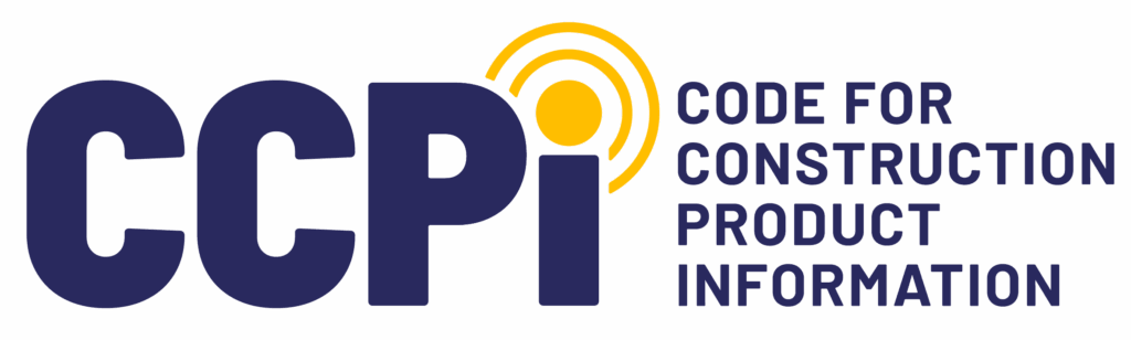 CCPI logo with Code for Construction Product Information text and a yellow circular design.