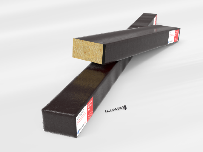 Black rectangular beams and a screw on white background.